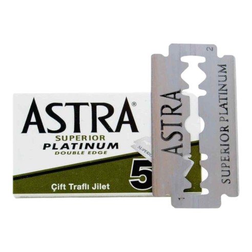 Hojas de afeitar Astra Platinum (5 unidades) -Barba y bigote -Cosméticos de la Rosa