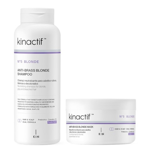 Pack Kinactif N.5 Blonde Champú Matizador Violeta + Mascarilla -Packs de productos para el pelo -KIN Cosmetics