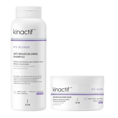 Pack Kinactif Nº5 Blonde Champú Matizador Violeta + Mascarilla -Packs de productos para el pelo -KIN Cosmetics