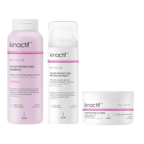 Pack Kinactif N4 Color Champú + Extracto + Mascarilla -Confezioni di prodotti per capelli -KIN Cosmetics
