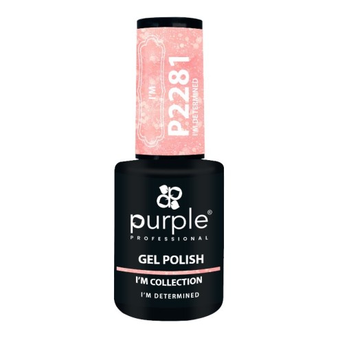 Esmalte Gel P2281 I'm Determined Glitter -Esmalte semi permanente -Purple Professional