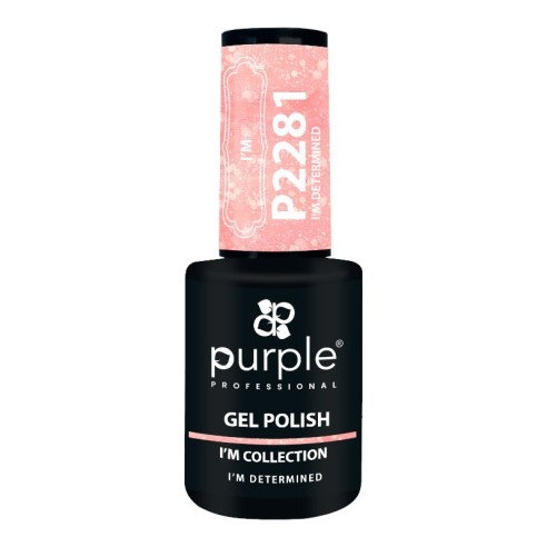 Gel Polish P2281 I'm Determined Glitter -Semi permanent nail polishes -Purple Professional