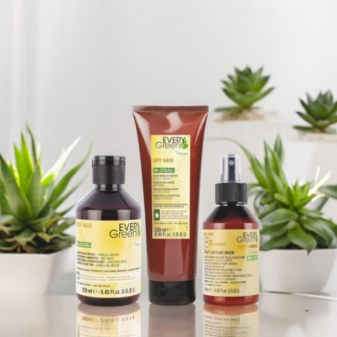 Pack Everygreen Shampoo Capelli Secchi + Spray Leave-in + Maschera -Confezioni di prodotti per capelli -Everygreen