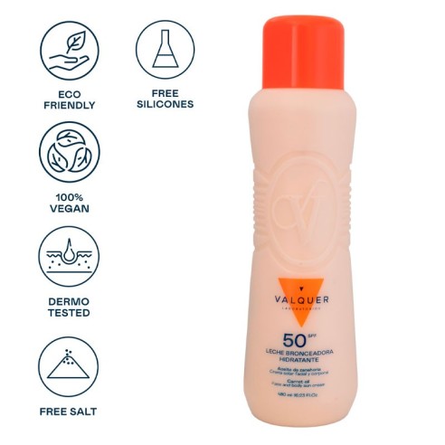 Valquer Carrots Tanning Sun Milk SPF 50 500ml -solar -Valquer