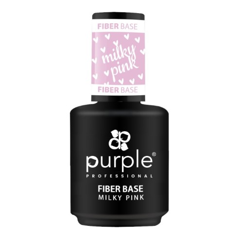 Base Fibra Rosa Leitoso Purple Professional 15ml -Bases e Top Coats -Purple Professional