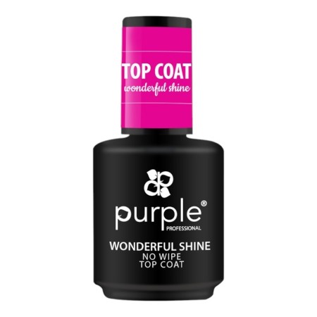 Top Coat Wonderful Shine Purple 15ml -Bases y Top Coats -Purple Professional