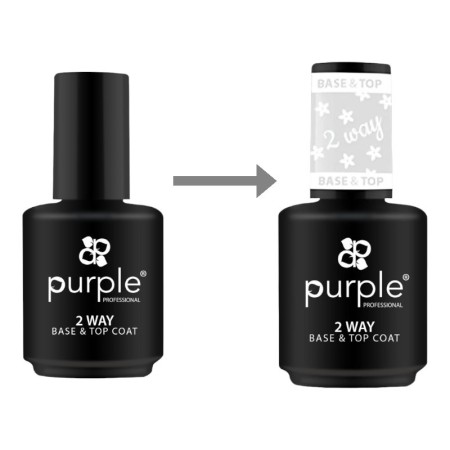 Base&Top Gel Polonês 2 Vias 15ml Roxo -Bases e Top Coats -Purple Professional 2