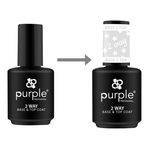 2 Way Base&Top Coat 15ml -Bases e Top Coats -Purple Professional