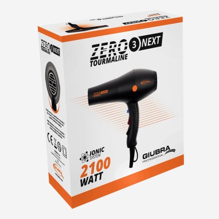 Secador Zero 3 Next Iónico Turmalina Negro 2100W Giubra -Secadores de pelo -Giubra 2