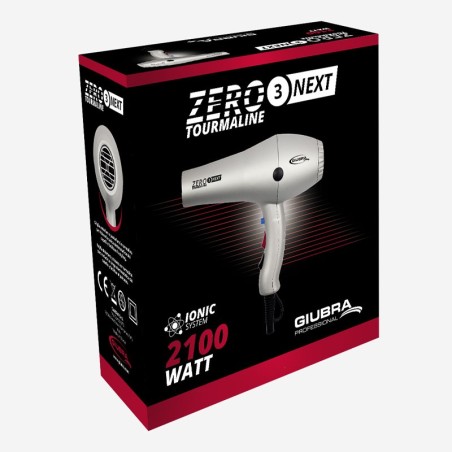 Zero 3 Next Ionic Tourmaline Silver Haartrockner 2100W Giubra -Haartrockner -Giubra