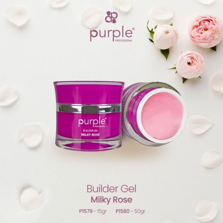 Purple Professional Builder Gel Milky Rose 15g -Nagelmodellage und Nagelverlängerung -Purple Professional