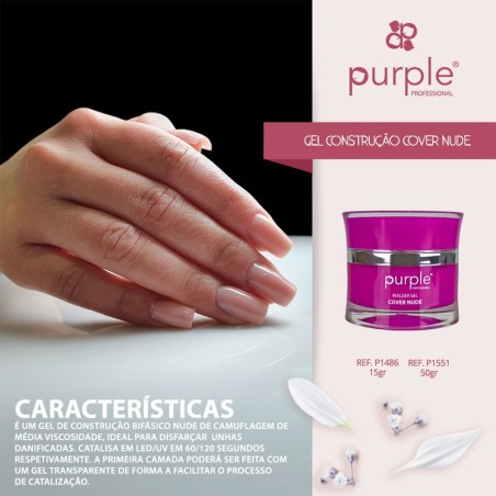 Aufbaugel Cover Nude Purple Professional 50g -Gel und Acryl -Purple Professional