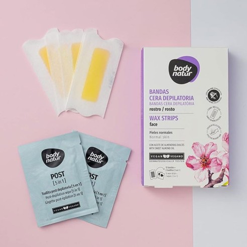 Bandas de cera depilatória facial Body Natur -Depilação com cera -Body Natur