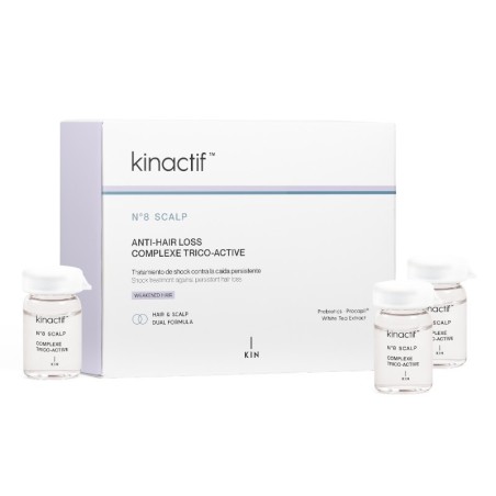 Kinactif N.8 Kopfhautbehandlung gegen Haarausfall – 10 Ampullen x 6 ml -Anti-Fall -KIN Cosmetics