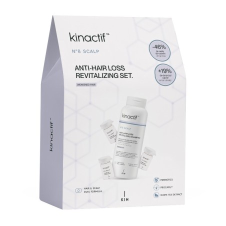 Anti-Haarausfall-Shampoo + Kinactif N.8 Kopfhaut-Anti-Haarausfall-Ampullenpackung -Haarpflegepakete -KIN Cosmetics