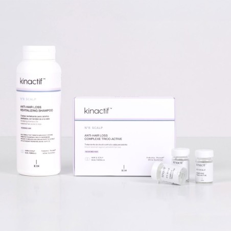 Anti-Haarausfall-Shampoo + Kinactif N.8 Kopfhaut-Anti-Haarausfall-Ampullenpackung -Haarpflegepakete -KIN Cosmetics