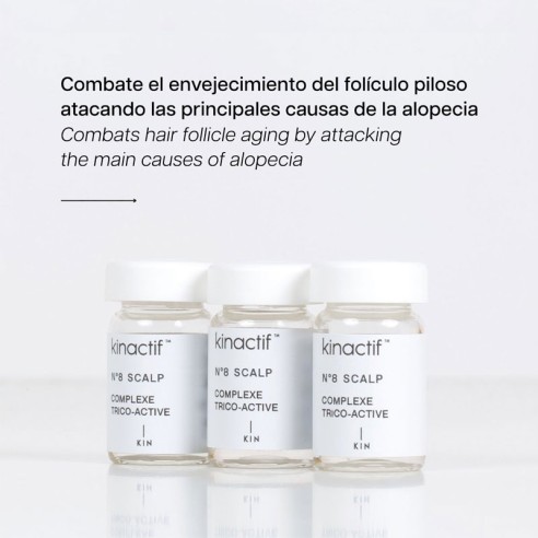 Kinactif N.8 Trattamento Anticaduta Cuoio Capelluto - 10 fiale x 6ml -Anticaduta -KIN Cosmetics