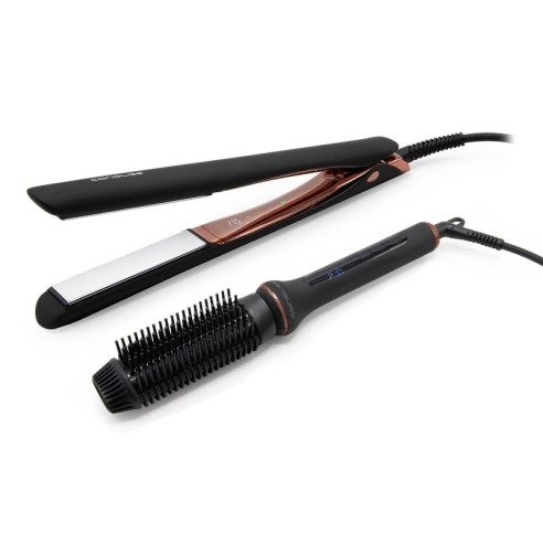 Corioliss Kit Iron C5 + Hot Brush Black Copper -Hair Straighteners, Tweezers and Curlers -Corioliss