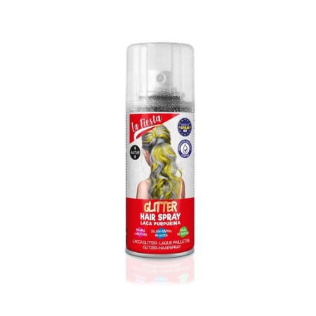Spray de cabelo com brilho prateado -Fantasy e FX -La Fiesta