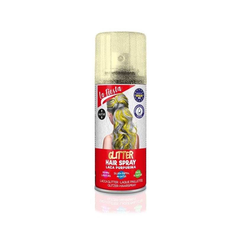 Laque Fixative Pailletée Or Brillante - Vaporisateur 75ml Pour Cheveux - Effet Scintillant