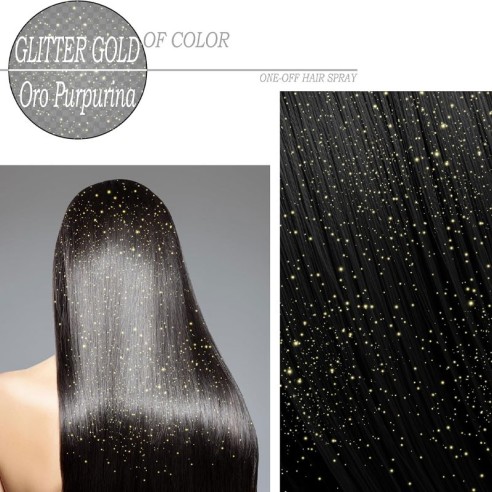 Haarfarbenspray mit goldenem Glitzer -Fantasy und FX -La Fiesta