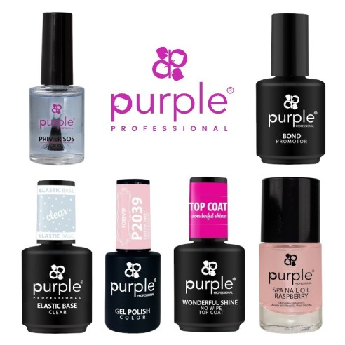 Purple Professional semi-permanent manicure basic kit -Semi permanent nail polishes -Purple Professional