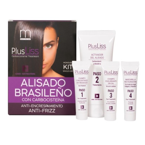 Kit de alisamento brasileiro Plusliss descartável -Permanente e endireitado -Maurens