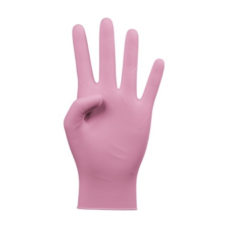 Puderfreier rosa Nitrilhandschuh -Handschuhe -