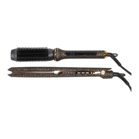 Corioliss C3 Bügeleisen-Set + Heißbürste Gold Leopard Brush -Haarglätter, Lockenstäbe und Lockenstäbe -Corioliss