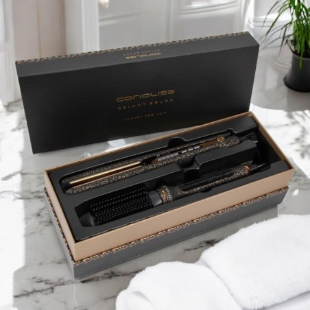 Corioliss C3 Bügeleisen-Set + Heißbürste Gold Leopard Brush -Haarglätter, Lockenstäbe und Lockenstäbe -Corioliss
