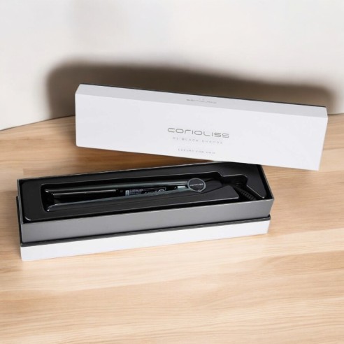 Bügeleisen C1 Corioliss Schwarz Soft Touch Chrom -Haarglätter, Lockenstäbe und Lockenstäbe -Corioliss