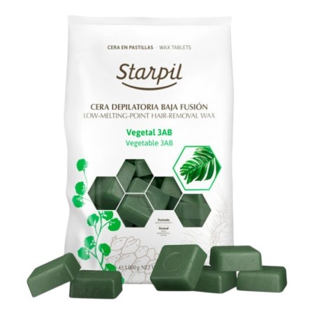 Cera Caliente Vegetal 3AB Baja Fusión Starpil 1Kg -Depilación con cera -Starpil