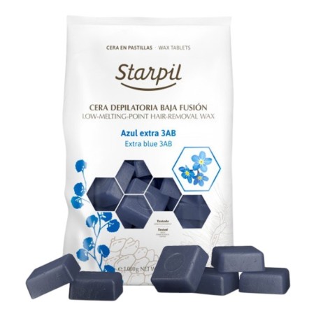 Cire chaude Starpil Extra Blue 3AB à faible point de fusion 1 kg -Fartage -Starpil