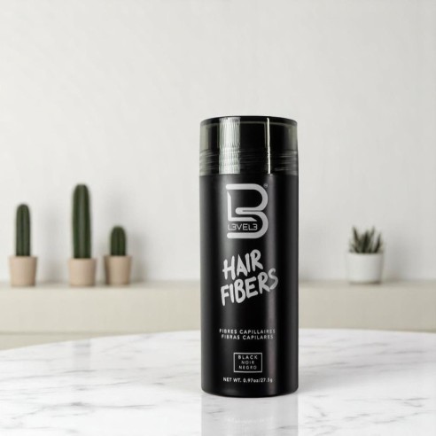 Fibra capilar Level3 cor preta 27g -Fibras de cabelo -L3vel3