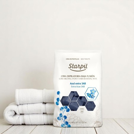 Cera Caliente Azul Extra 3AB Baja Fusión Starpil 1Kg -Depilación con cera -Starpil