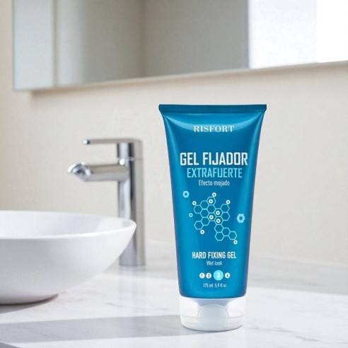 Risfort Gel Capelli Effetto Bagnato Extra Forte 200ml -Cere, Pomate e Gomme -Risfort