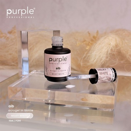 AIB Acrygel in flacone Milky White 15 ml -Gel e acrilico -Purple Professional