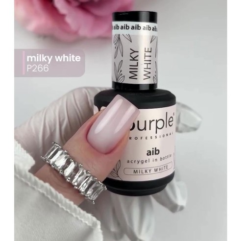 AIB Acrygel em frasco Milky White 15ml -Gel e acrílico -Purple Professional