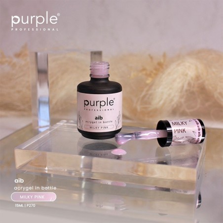 Purple Professional AIB Acrygel in bottle Milky Pink 15ml (envase antiguo) -Gel y Acrílico -Purple Professional