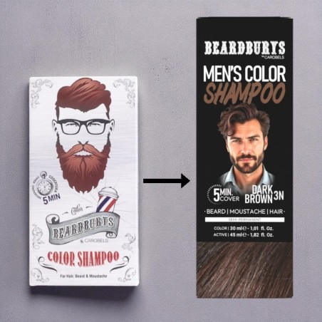Beardburys Shampoing Couleur Brun Foncé 3N -Beardburys