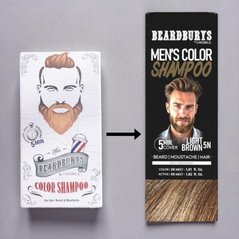 Beardburys Shampoing Châtain Clair 5N -teintures semi-permanentes -Beardburys