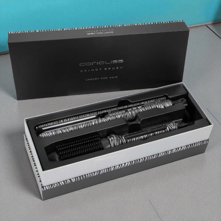 Corioliss C3 Straightener Kit + Hot Brush Silver Zebra Brush -Hair Straighteners, Tweezers and Curlers -Corioliss 2