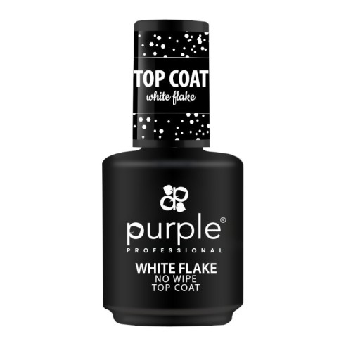 Purple Professional Top Coat White Flake No Wipe -Top Coats -Purple Professional
