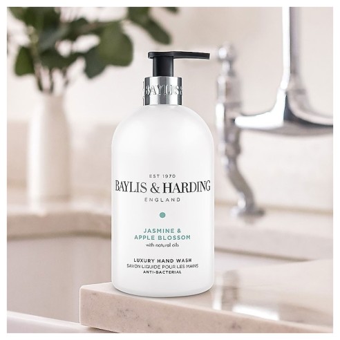 Jabón de Manos ANTI BACTERIAS Baylis & Harding Jasmine & Apple Blossom 500ml -Crema de manos y pies -