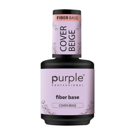 Purple Professional Fiber Base Cover Beige 15ml -Bases and Top Coats -Purple Professional