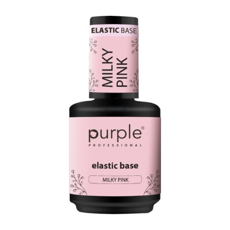 Purple Professional Elastic Base Milky Pink 15ml -Bases e Top Coats -Purple Professional