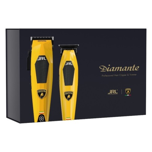 Kit JRL Lamborghini Diamante Amarelo Clipper + Aparador -Máquinas de cortar cabelo, aparadores e barbeadores -JRL