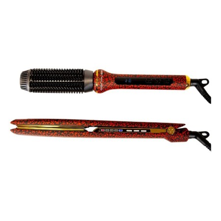Kit Corioliss Plancha C3 + Cepillo Hot Brush Red Leopard -Planchas para el pelo, Tenacillas y Rizadores -Corioliss
