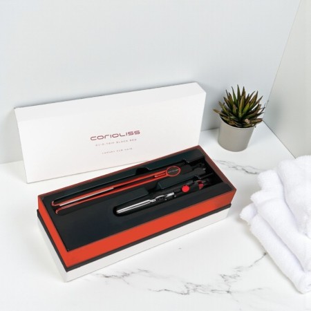 Kit ferro Corioliss C1 + C-TRIP Nero Rosso -Piastre per capelli, arricciacapelli e bigodini -Corioliss 2