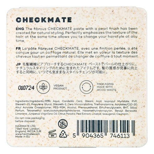 Pâte flexible Hairmate Check Mate 75 g -Cires, onguents et gommes -Hairmate
